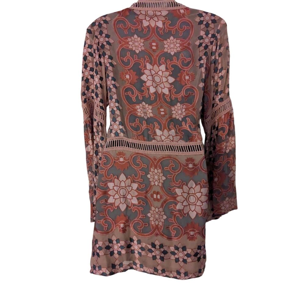 For Love & Lemons Sz M JULIET Bell Sleeve Mini Dress - Picture 6 of 9